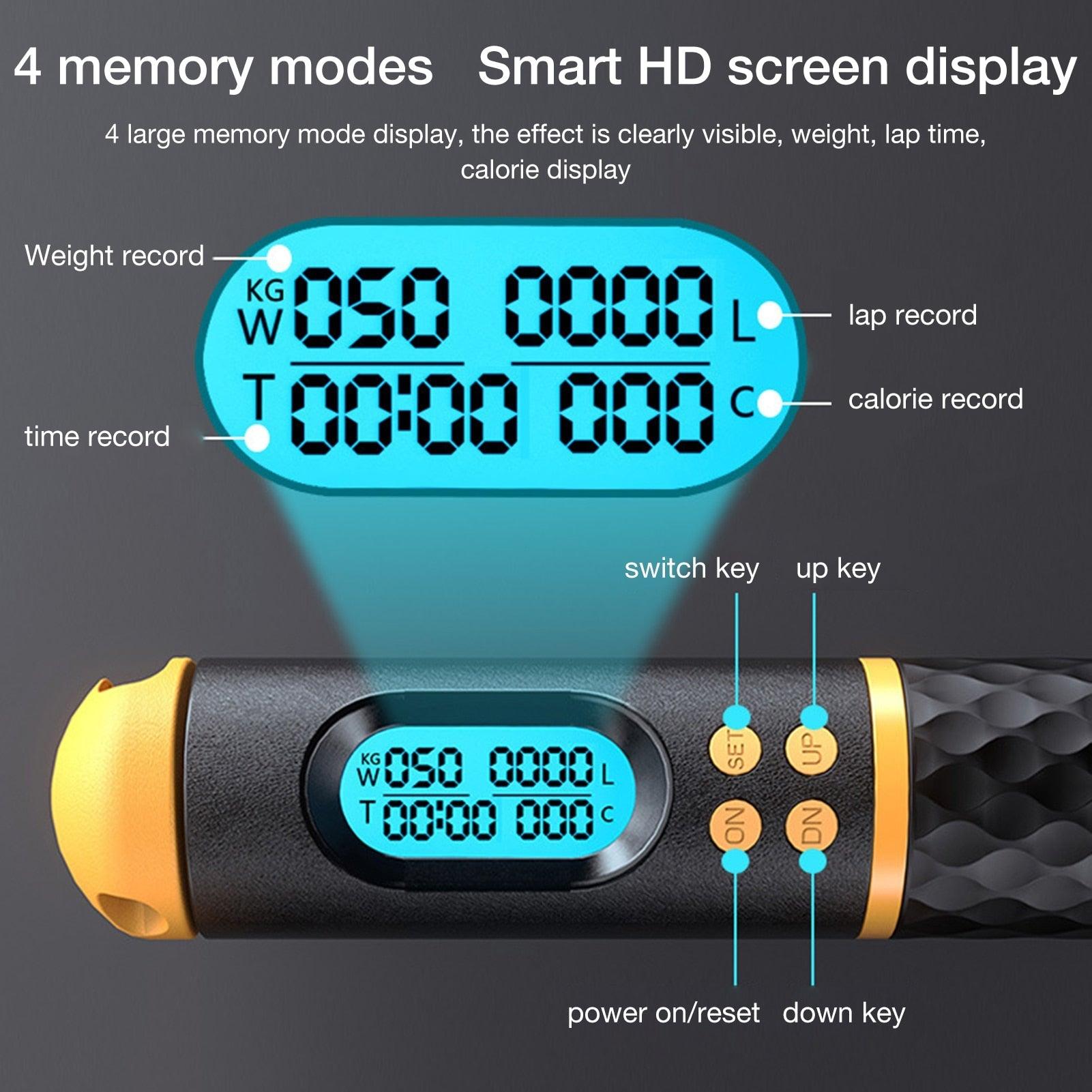 Skip Rope Cordless Jump Rope 2 in 1 Digital Jump Rope - Exercise Guide